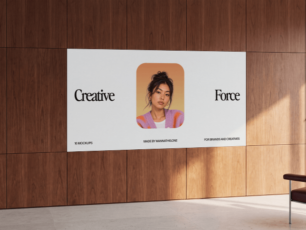 wide billboard mockup in direct sunlight