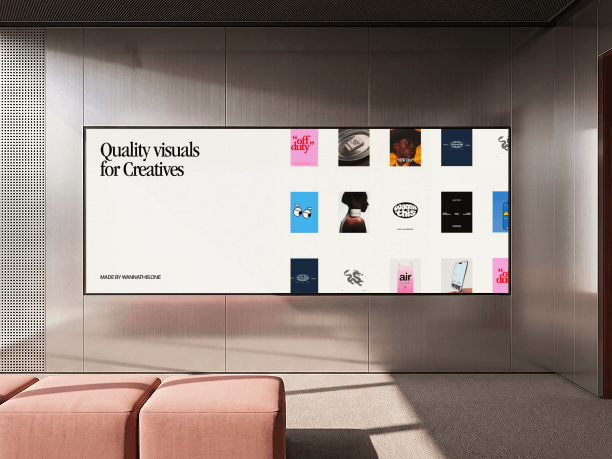 interior billboard mockup in a seating area