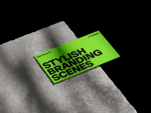 business card mockup on concrete surface