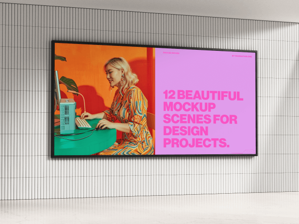 outdoor billboard mockup on the wall