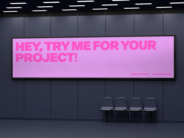 outdoor billboard mockup on a metro station