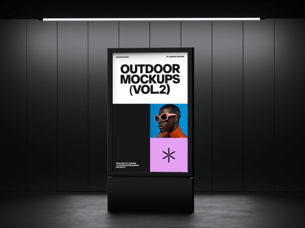 billboard mockup under the spot light