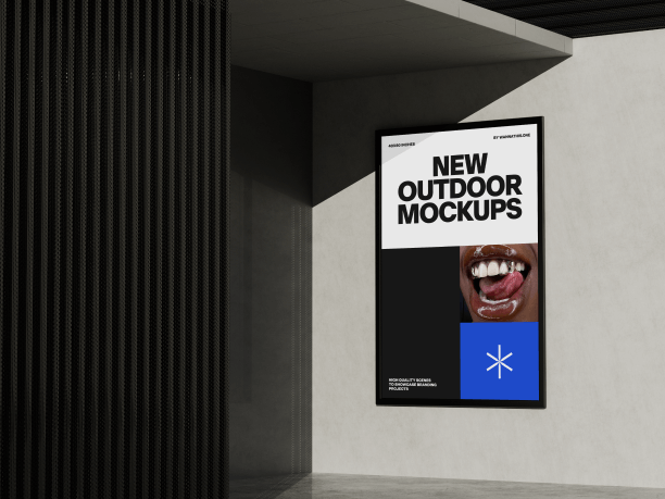 billboard mockup on the wall