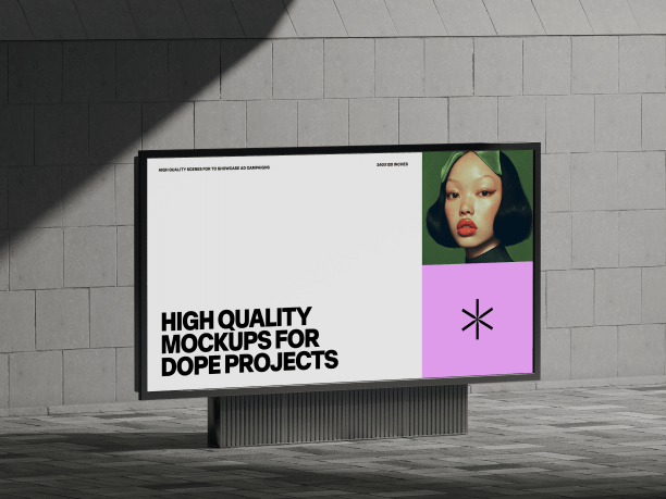 billboard mockup in front of the wall