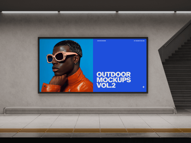 billboard mockup in the subway