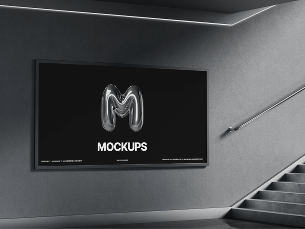 billboard mockup in the underground passage