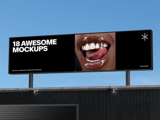 billboard mockup on the roof