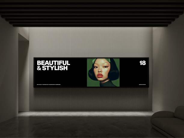 billboard mockup in the lobby