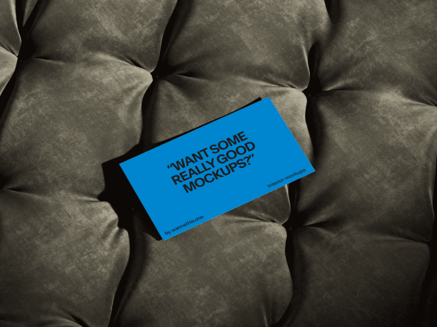 business card mockup on soft material