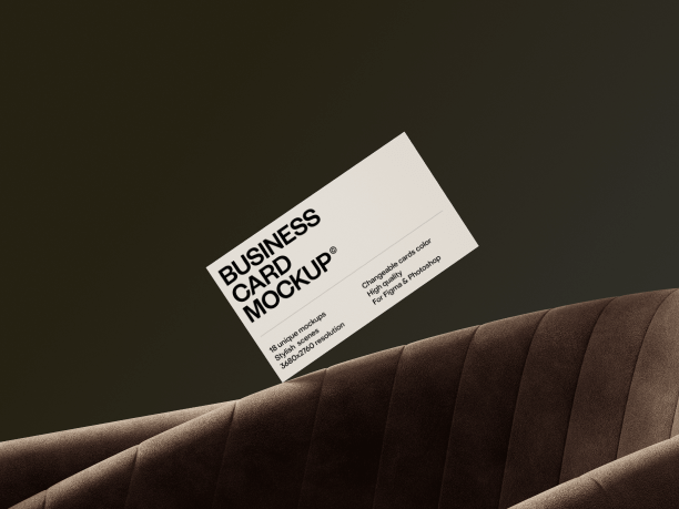 business card mockup in a retro environment