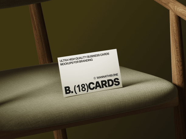 business card mockup on chair