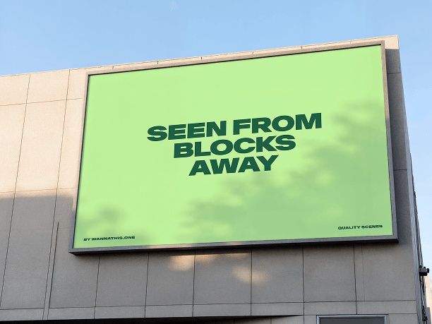 urban wall billboard mockup with shadow play