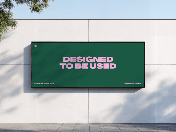 street billboard mockup with flat concrete wall