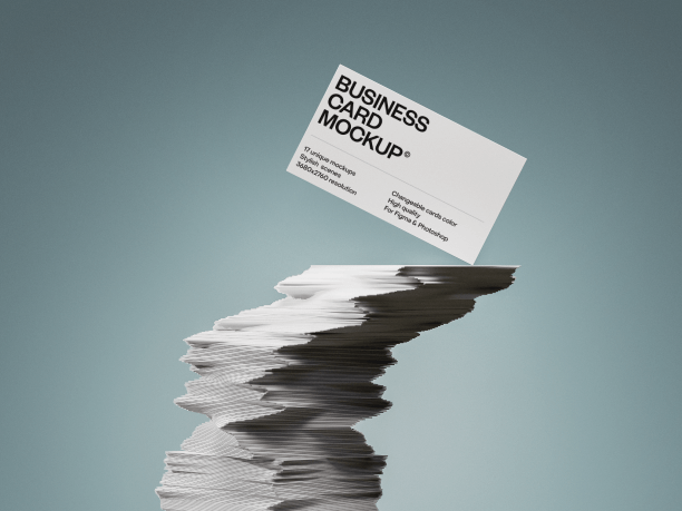 stack of business card mockup
