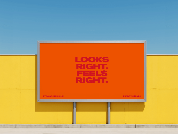 billboard mockup above bright structure