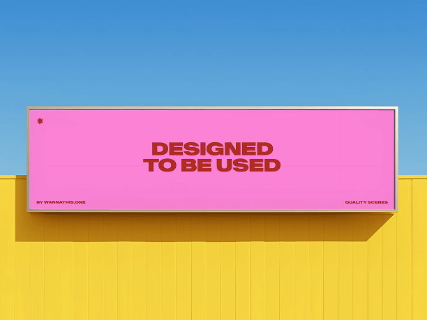 billboard mockup on bold wall surface