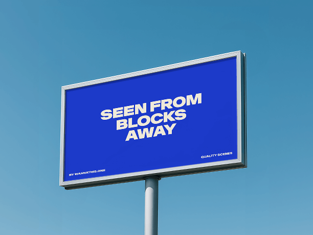 angled billboard mockup on street pole