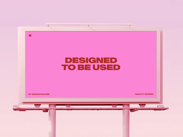 double pole billboard mockup with soft light