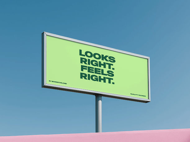 raised billboard mockup with minimal horizon