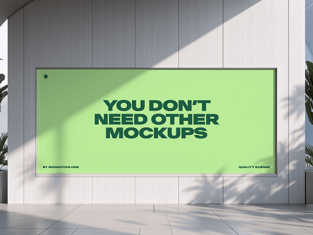 billboard mockup with light and shadow play