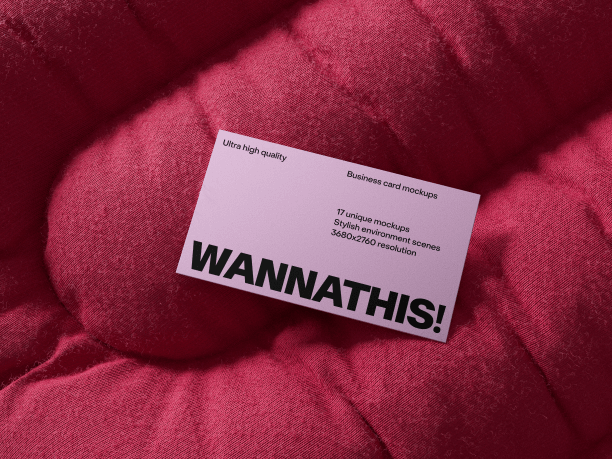business card mockup with glass walls