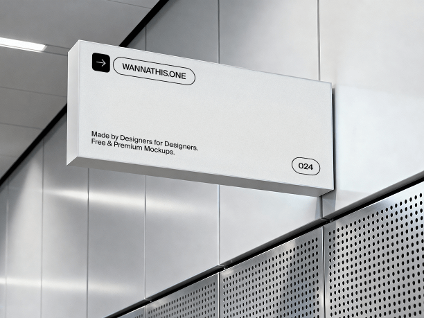 modern outdoor wall sign mockup