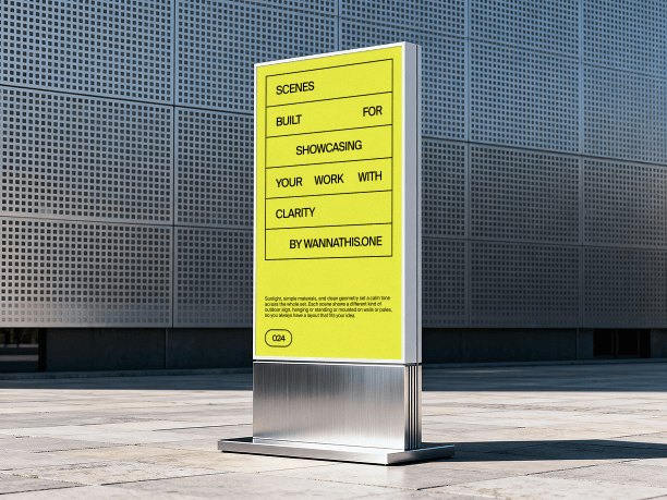 modern freestanding outdoor sign mockup