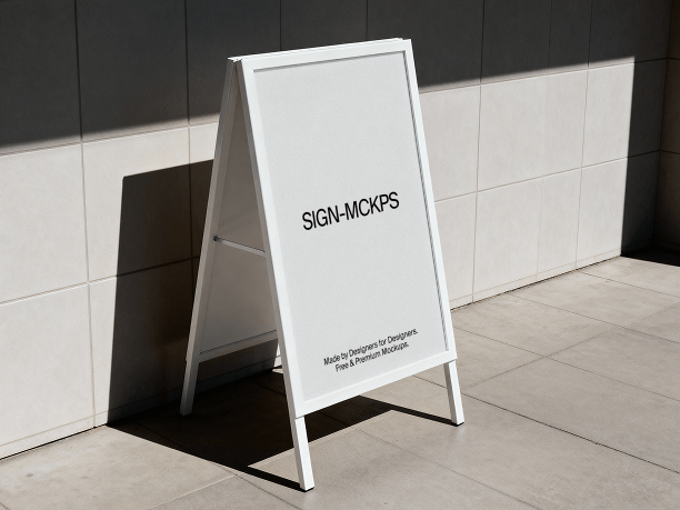 outdoor a-frame street sign mockup