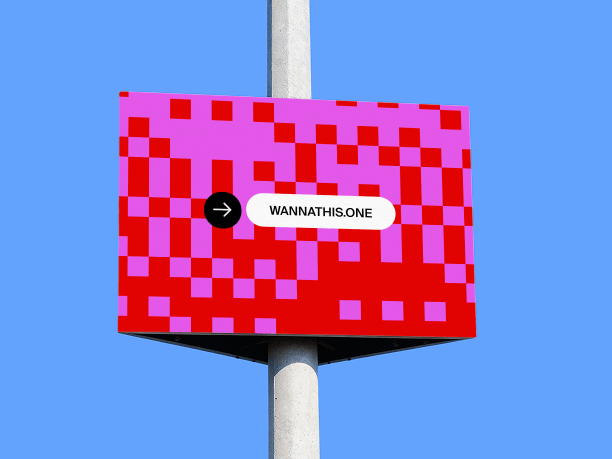 outdoor pole-mounted street sign mockup