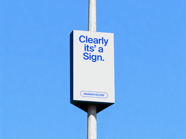 vertical pole-mounted street sign mockup