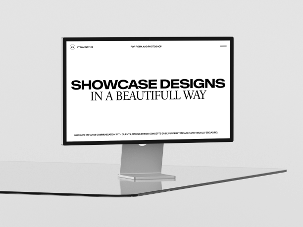 stylish studio display mockup on a glass table