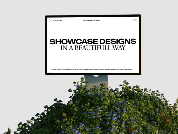 stylish studio display mockup on a grass 2