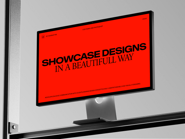 stylish studio display mockup inside a frame