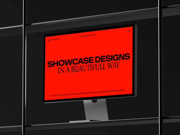 stylish studio display mockup inside a frame 2