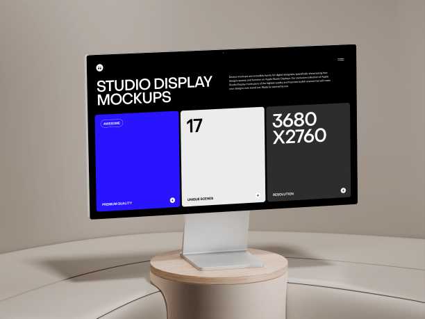 stylish studio display mockup in abstract environment 2