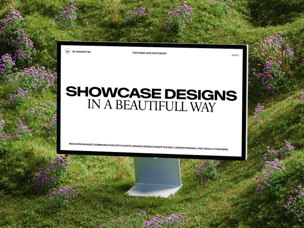 stylish studio display mockup against the backdrop of nature
