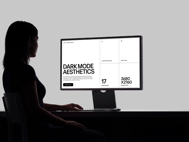 blackout desktop mockup with people in foreground