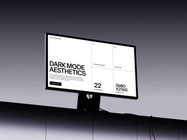 stylish wide desktop mockup on sleek desk
