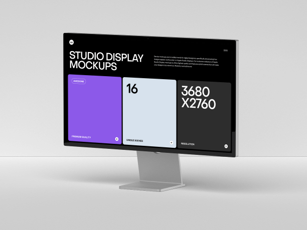 stylish free studio display mockup in white environment