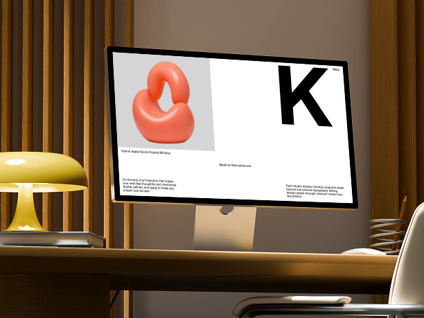 stylish interior studio display mockup with table lamp