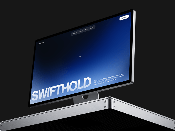 stylish apple studio display corner platform mockup