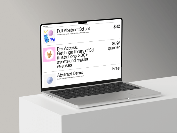 macbook pro mockup on a shelf