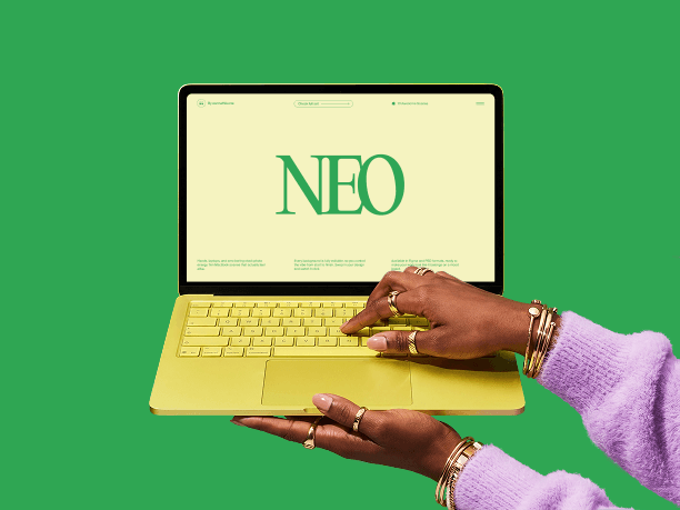 macbook typing close-up mockup