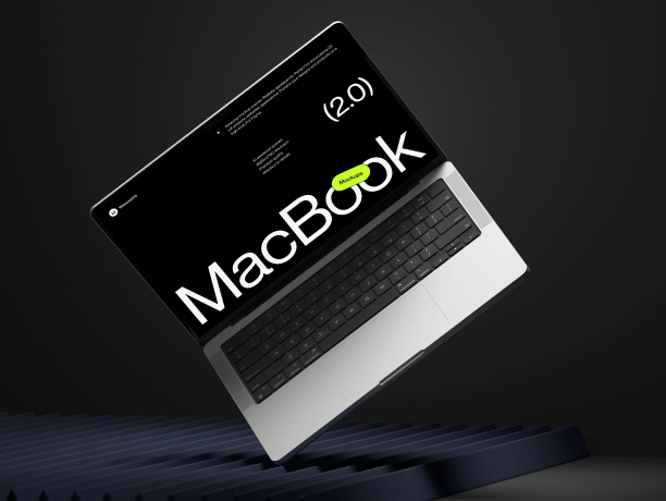macbook pro mockup levitating