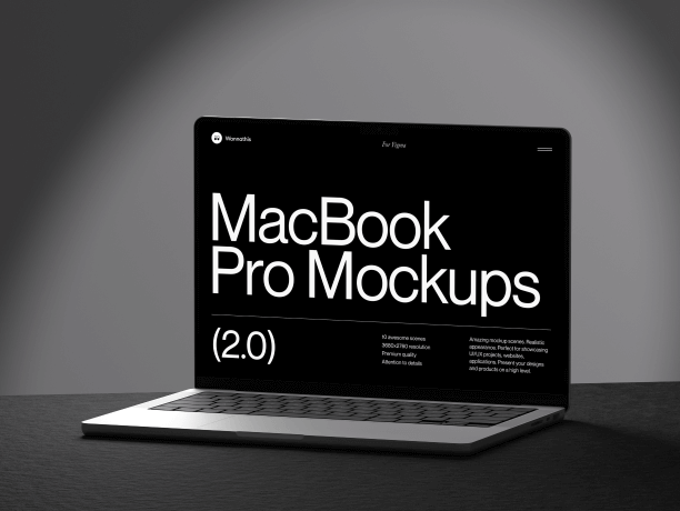 macbook pro mockup angle view