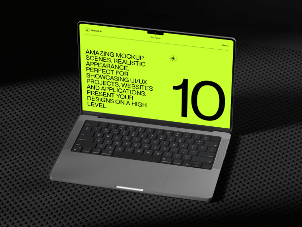 free macbook pro mockup on tech surface