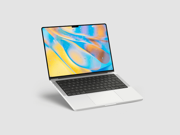 macbook pro silver simple mockup scene 1