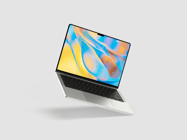macbook pro silver simple mockup scene 2