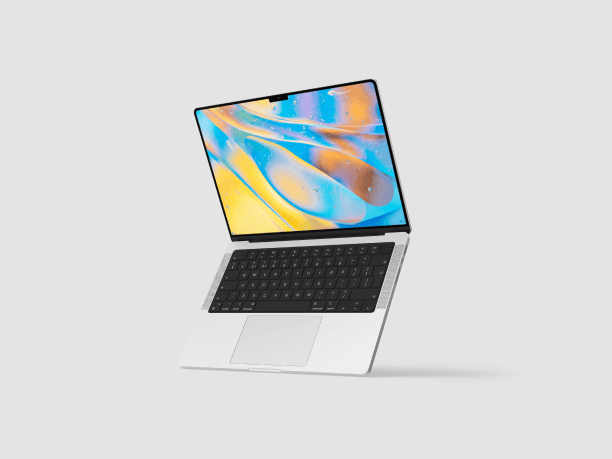 macbook pro silver simple mockup scene 3