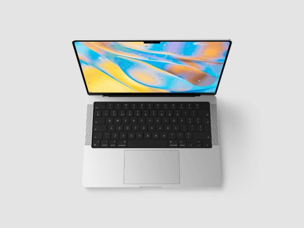 macbook pro silver simple mockup scene 4